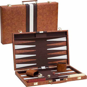 Brown & White Backgammon Set