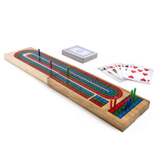 Solid Wood Cribbage Folding Board with Playing Cards